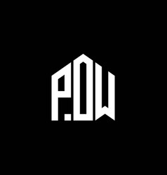 Pow Letter Logo Design On Black Background