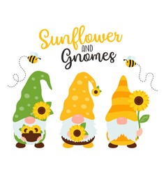 Sunflower Gnomes Wearing Bees Holding