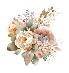 Watercolor Wedding Floral Bouquet - Blush Pink