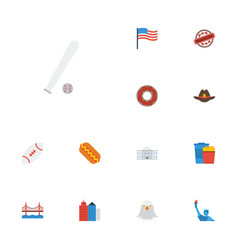 Flat Icons Sausage America Metropolis And Other