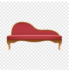 Curved Red Sofa Mockup Realistic Style