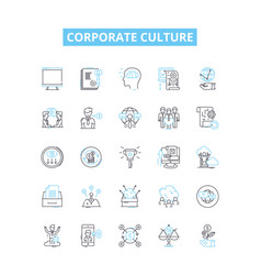 Corporate Culture Line Icons Set Business