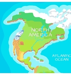 North America Mainland Cartoon Relief Map