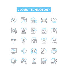 Cloud Technology Line Icons Set