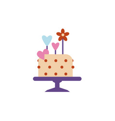 Cute Cake Cartoon Isolated On