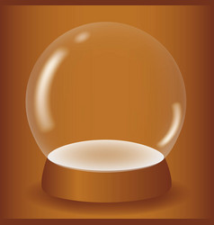 Empty Transparent Snow Globe 3d On A Golden