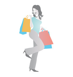 Girl Shopping Cartoon