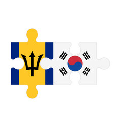 Puzzle Of Flags Of Barbados And South Korea