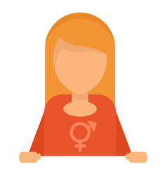 Blonde Hair Lesbian Girl Icon Flat Style