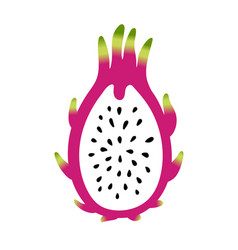 Dragon Fruit Half Flat Cartoon Color