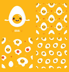 Egg Character And Three Patterns Set