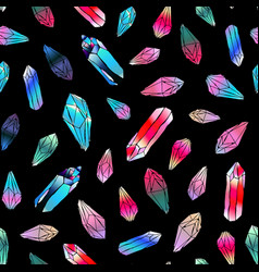 Gemstones Crystals Seamless Pattern