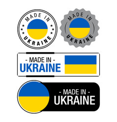 Set Of Made In Ukraine Labels Logo