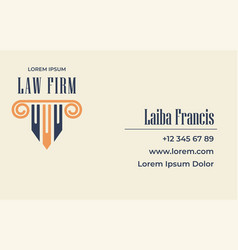 Law Firm Business Visiting Card With Information