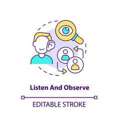 Listen And Observe Concept Icon