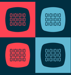 Pop Art Binary Code Icon Isolated On Color