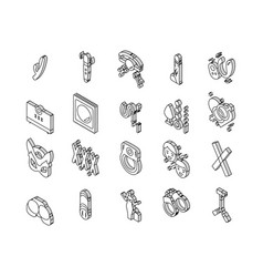 Sex Toy And Sexy Accessories Isometric Icons Set