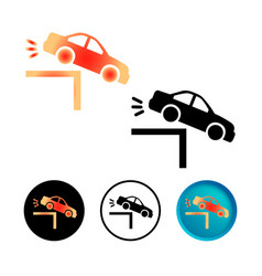 Abstract Car Falling Icon Set