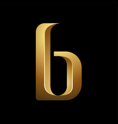 Golden Embossed Letter B On A Black Background