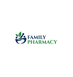 Modern Family Pharmacy Leaf People Logo Design