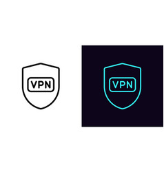 Outline Secure Vpn Icon With Editable Stroke