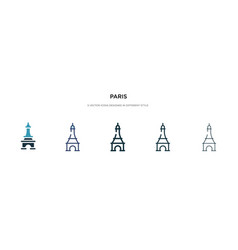 Paris Icon In Different Style Two Colored