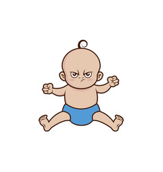 Angry Baby Kid Caucasian White Icon