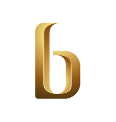 Golden Embossed Letter B On A White Background