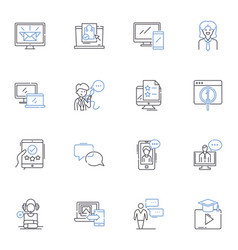 Mainstream Media Line Icons Collection Bias News