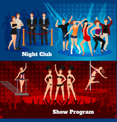 Night Club Dance Show 2 Flat Banners