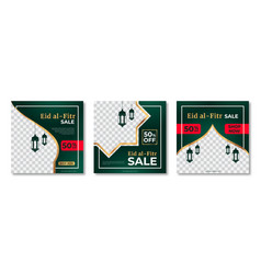 Set Of Eid Al Fitr Sale Banner Template Eid Al