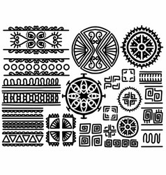 Set Of Ethnic Hand Drawn Tribal Line Border