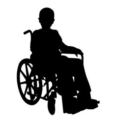 Silhouette Of A Disabled Boy In Wheelchair