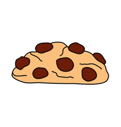 Chocolate Chip Cookie Side View Doodle Style