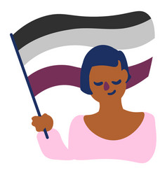 Girl With Asexual Flag Flat High Quality