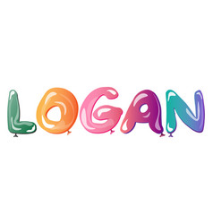 Male Name Logan Text Balloons