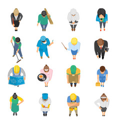 Professions Top View Colored Icons Set