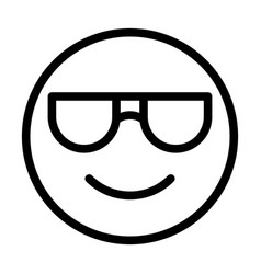 Smiling Face With Sunglasses Thick Line Icon