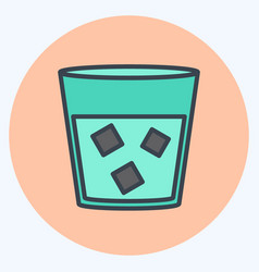 White Russian Drink Icon In Trendy Color Mate