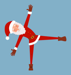 A Scene With Skinny Santa Claus Doing Yoga