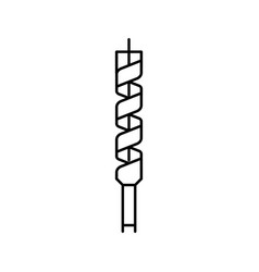 Auger Drill Bit Line Icon