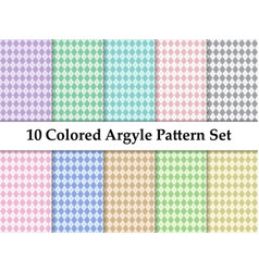 Set Of Colored Light Argyle Seamless Pattern