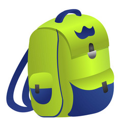 Boy Green Backpack Icon Cartoon Style