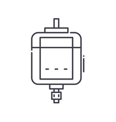 Dc Motor Icon Linear Isolated Thin