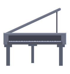 Gray Grand Piano Standing With Open Top On White