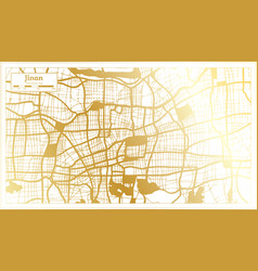 Jinan China City Map In Retro Style In Golden