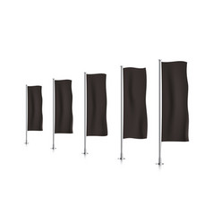 Row Of Black Vertical Banner Flags