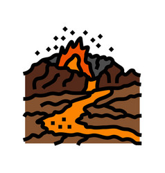 Disaster Volcano Eruption Color Icon