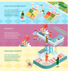 Supermarket Isometric Banners