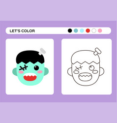 Frankenstein Monster Cartoon Color Book Coloring